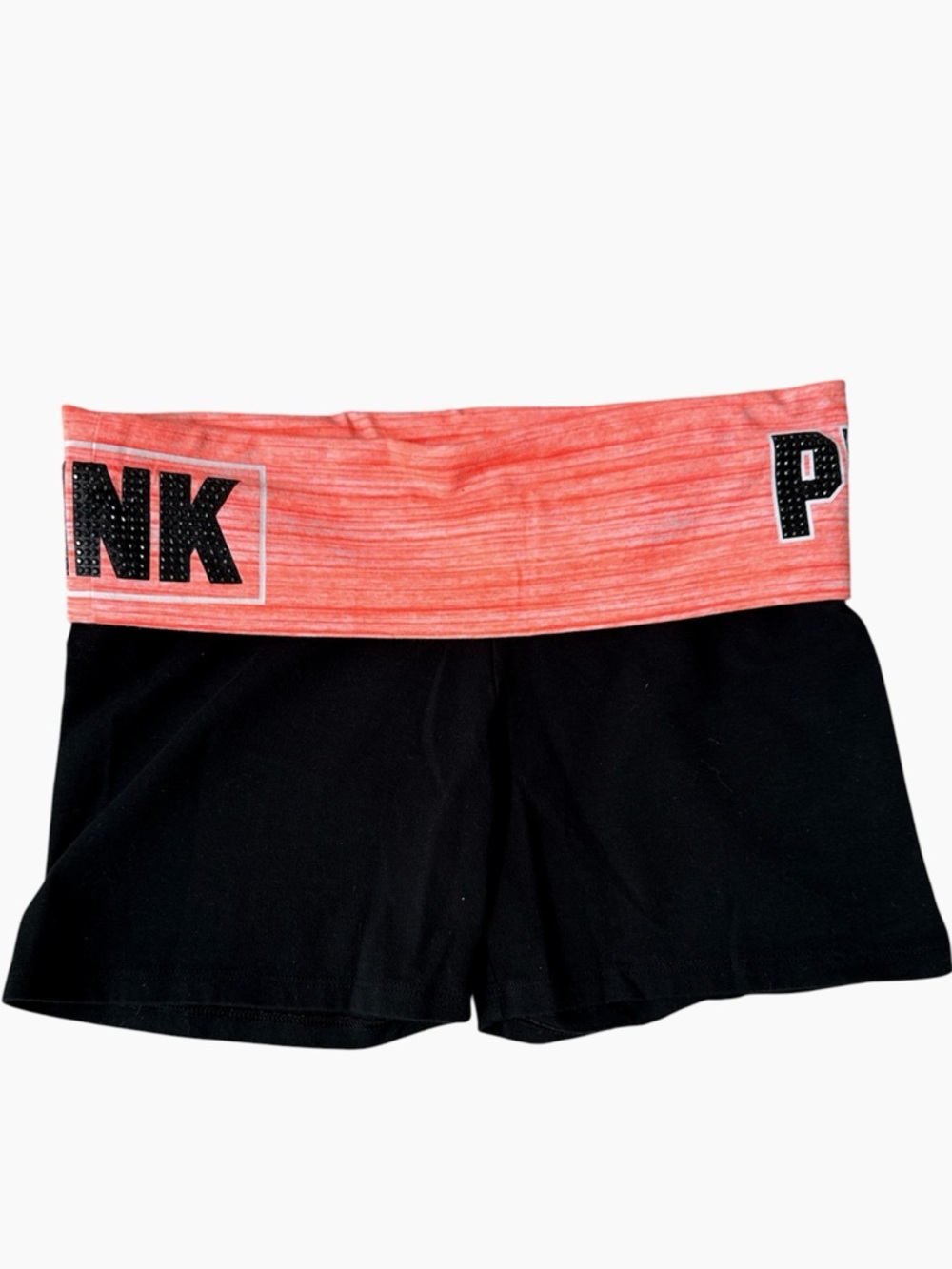 Victoria's Secret PINK Yoga Shorts - Black and Coral